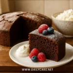serving chocolate cake cottage cheese