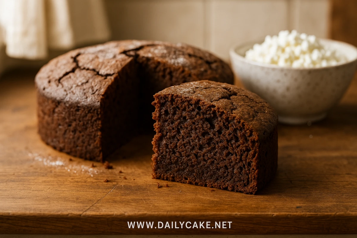 chocolate cake cottage cheese sliced