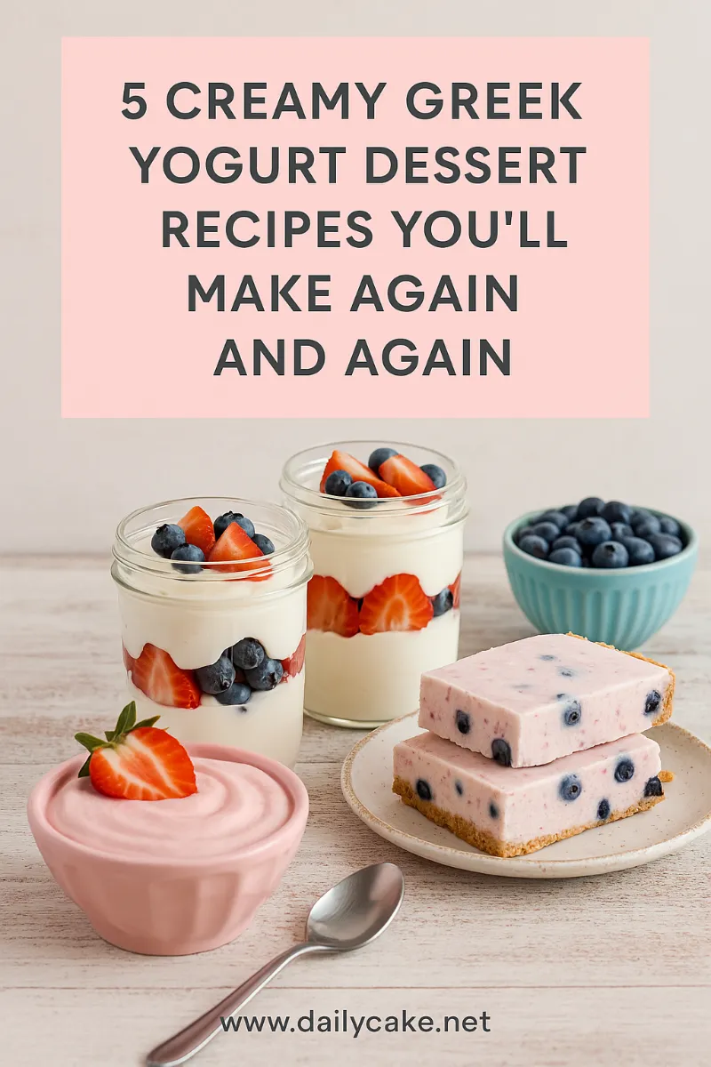 Greek Yogurt Dessert Recipes: Easy, Creamy Treats You’ll Love 11 Pinterest graphic for Greek yogurt dessert recipes