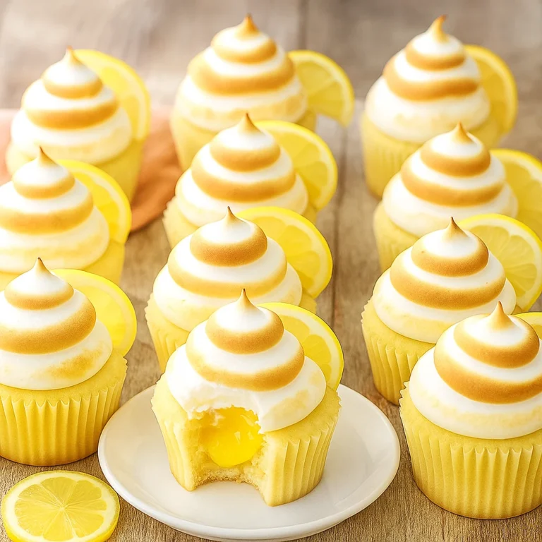 Lemon Meringue Cupcakes: A Bright, Tangy Treat That’s Pure Joy 7 Inside view of lemon meringue cupcake with filling