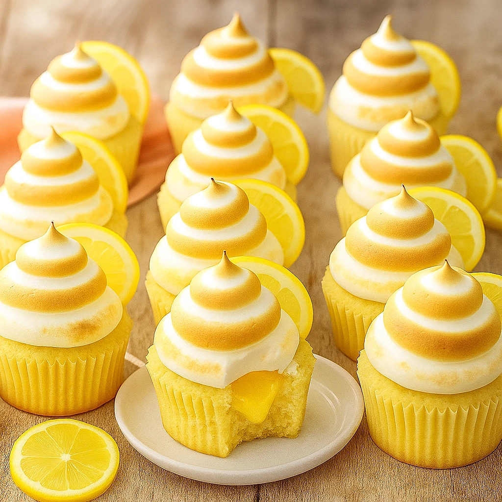 Lemon Meringue Cupcakes: A Bright, Tangy Treat That’s Pure Joy 10 Inside view of lemon meringue cupcake with filling