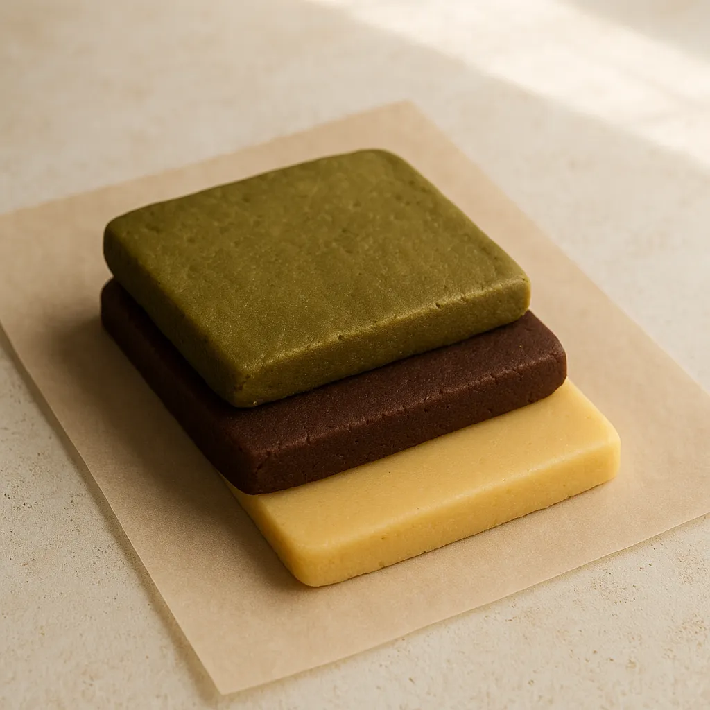 Matcha Neapolitan Sugar Cookies – A Colorful Twist on a Classic Favorite 9 Layering dough for matcha neapolitan sugar cookies