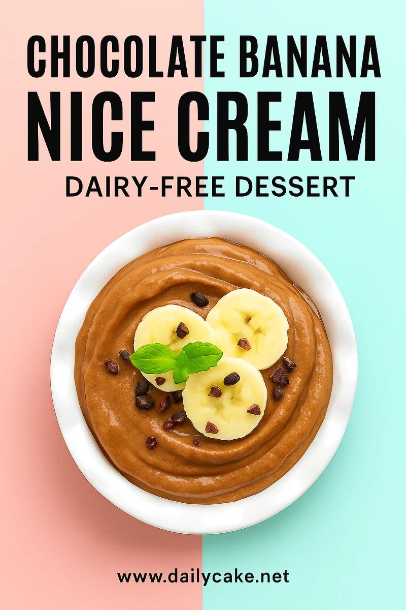 Chocolate Banana Nice Cream: The Guilt-Free Frozen Dessert You’ll Love 11 Pinterest graphic for chocolate banana nice cream recipe