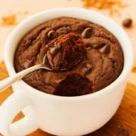 Chocolate mug cake protein recipe in ceramic mug