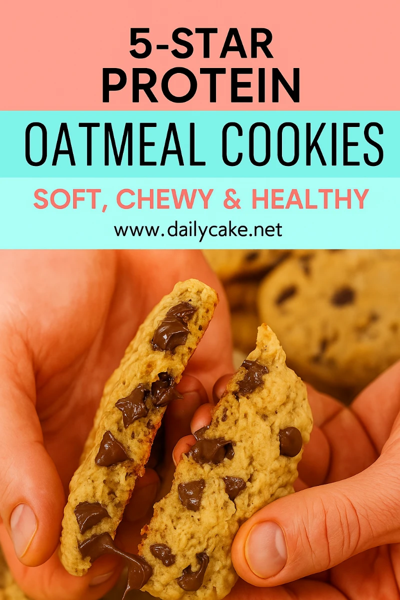Protein Oatmeal Cookies: Easy, Healthy Snack Packed with Flavor 11 Pinterest image for 5-star protein oatmeal cookies