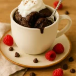 Serving 3 ingredient mug cake with spoon
