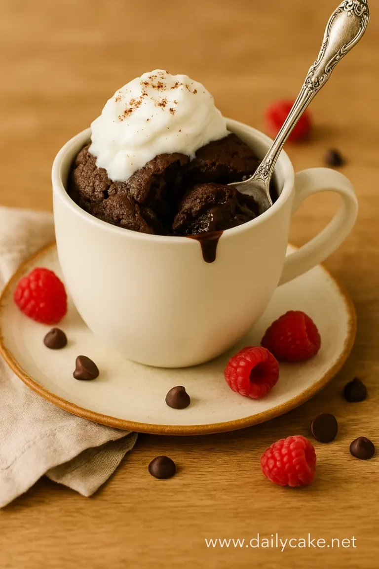 The Best 3 Ingredient Mug Cake Recipe (No Oven Needed) 14 Serving 3 ingredient mug cake with spoon