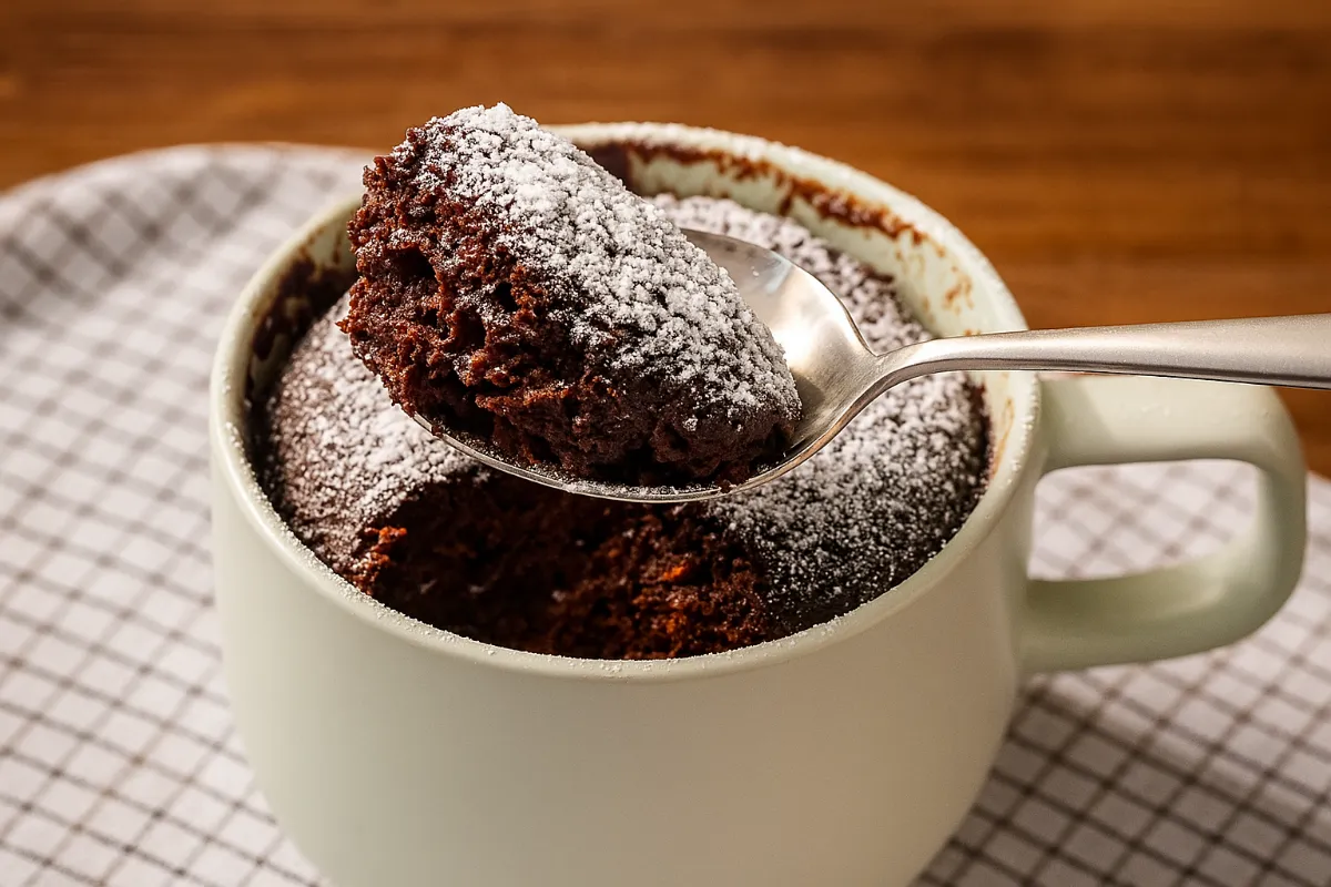 Chocolate Mug Cake – Quick, Delicious, and Comforting Dessert in Minutes 5 chocolate mug cake in ceramic mug