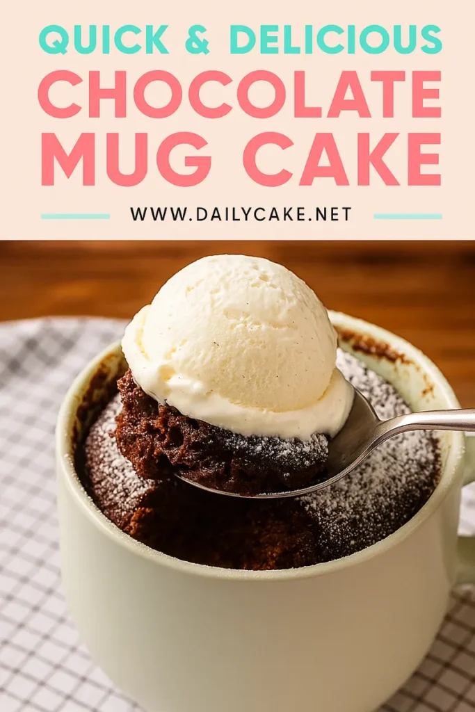 Chocolate Mug Cake – Quick, Delicious, and Comforting Dessert in Minutes 9 chocolate mug cake pinterest pin