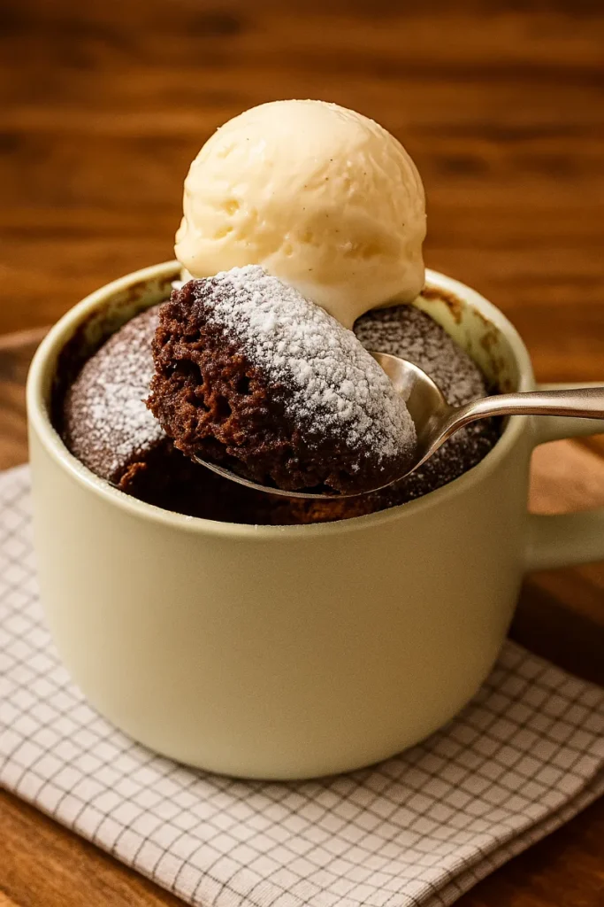 Chocolate Mug Cake – Quick, Delicious, and Comforting Dessert in Minutes 8 chocolate mug cake with ice cream