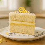 Citrus-Lavender Vegan Cake: A Fragrant, Plant-Based Delight 7 Slice of citrus-lavender vegan cake with lemon curd filling on dessert plate