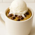 cookie mug cake with ice cream