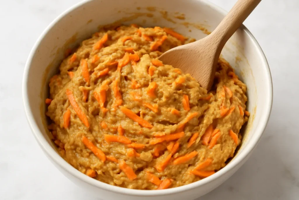 Carrot Cake Cookies – Soft, Spiced & Better Than the Cake 10 mixing carrot cookie dough in bowl