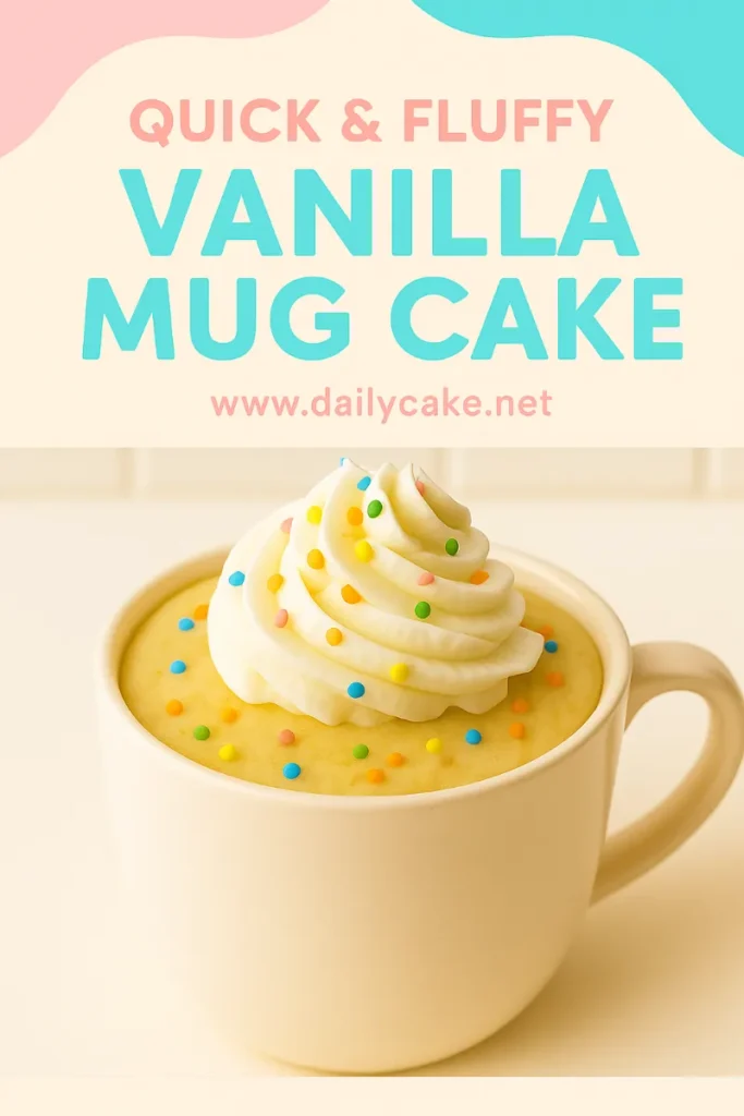Vanilla Mug Cake – 5-Minute Irresistible & Fluffy Treat 9 vanilla mug cake pinterest pin