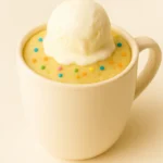 vanilla mug cake with ice cream