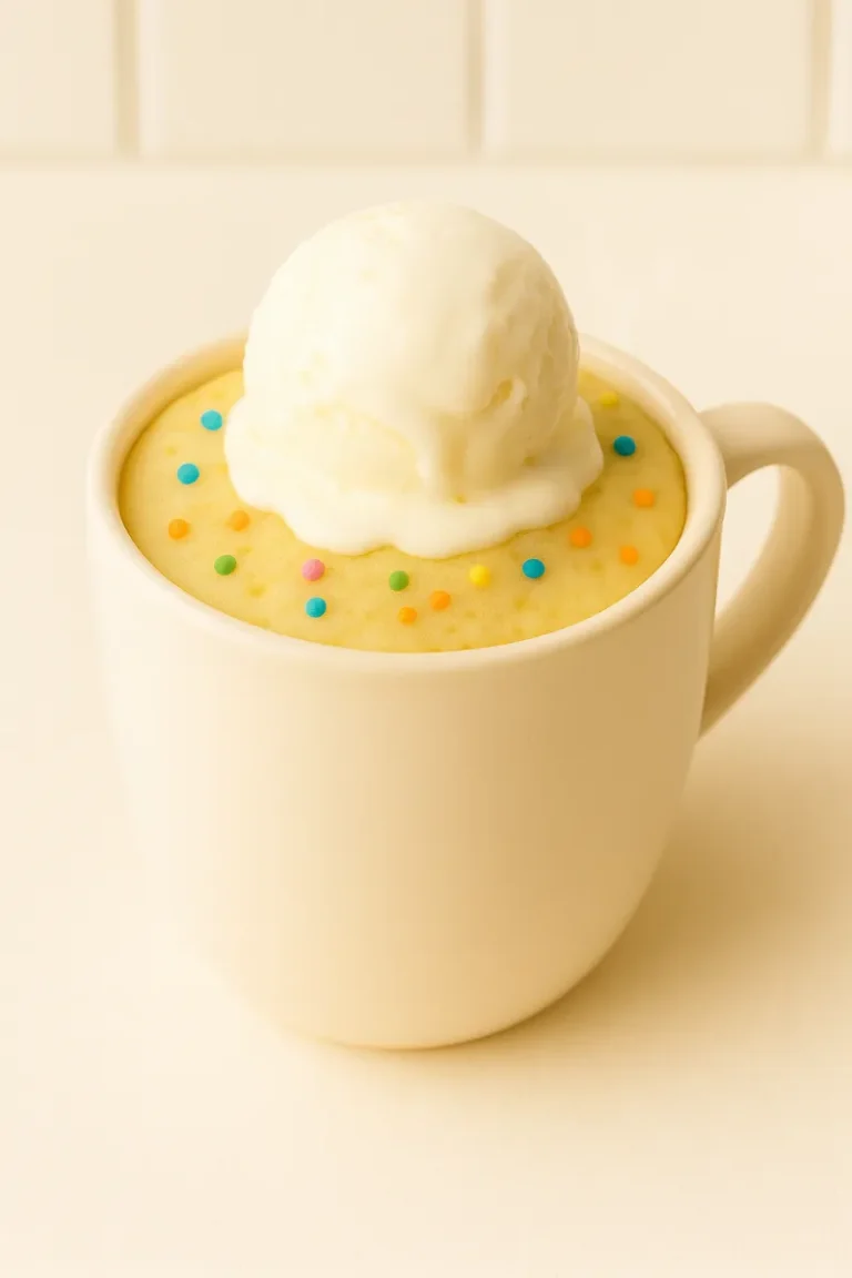 Vanilla Mug Cake – 5-Minute Irresistible & Fluffy Treat 8 vanilla mug cake with ice cream