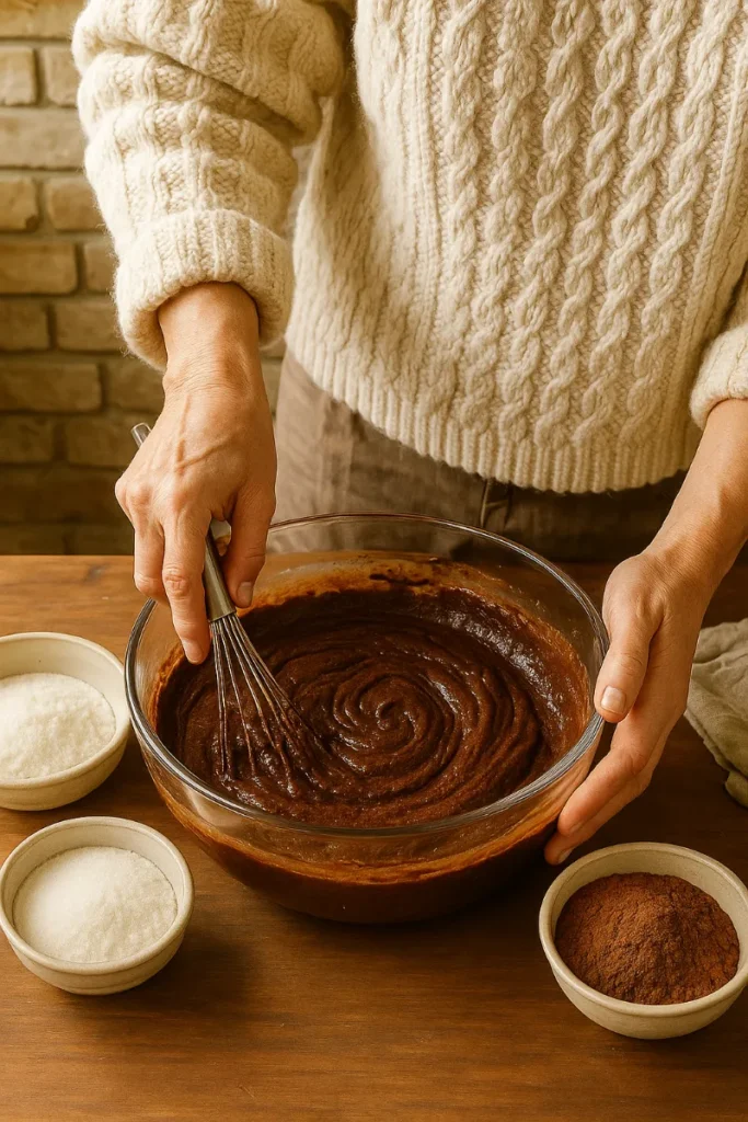 Vegan Chocolate Cake Recipe That’ll Win Over Everyone (Even Non-Vegans!) 8 Mixing vegan chocolate cake batter