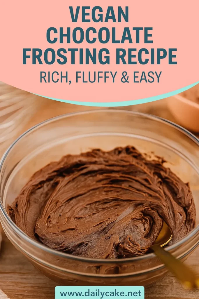 Vegan Chocolate Frosting Recipe That’s Creamy, Rich, and Foolproof 18 Vegan chocolate frosting Pinterest recipe pin