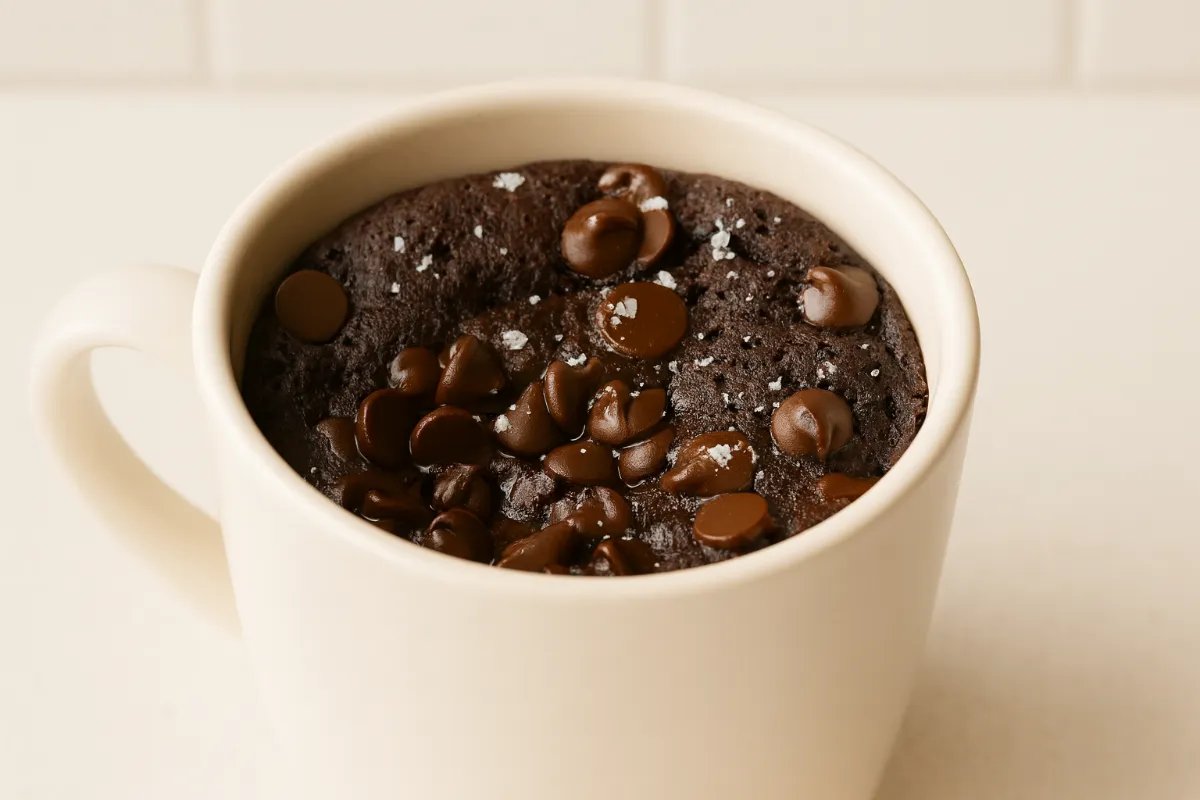 Vegan Mug Cake – Easy, Gooey, and Dairy-Free Dessert in Minutes 5 vegan mug cake in ceramic mug