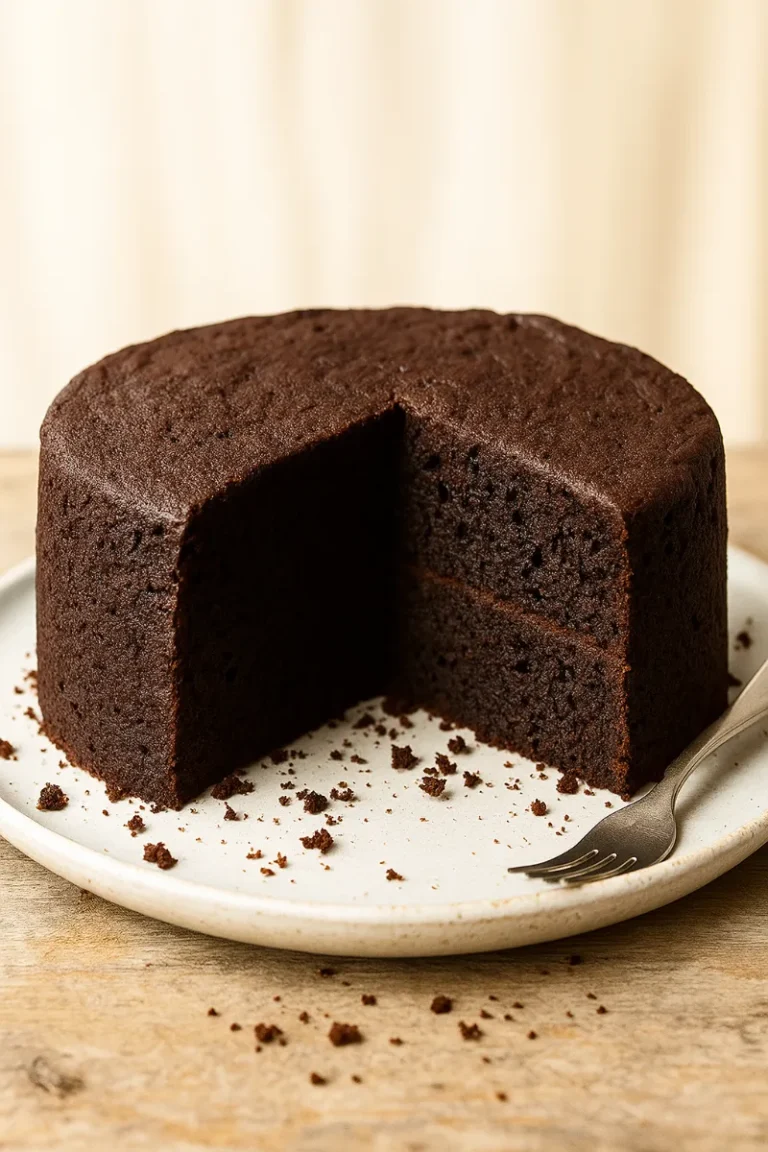 Vegan Chocolate Cake Recipe That’ll Win Over Everyone (Even Non-Vegans!) 6 Whole vegan chocolate cake on stand