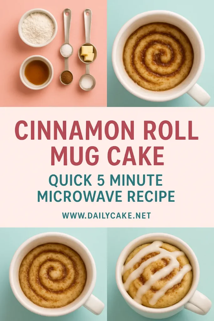 Pinterest pin cinnamon roll mug cake recipe