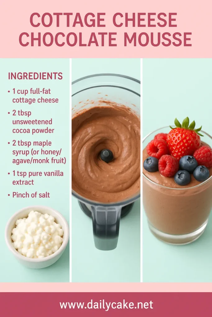 Cottage Cheese Chocolate Mousse: Creamy, Protein-Packed Dessert Done Right 8 cottage cheese chocolate mousse Pinterest pin