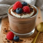 cottage cheese chocolate mousse with berries