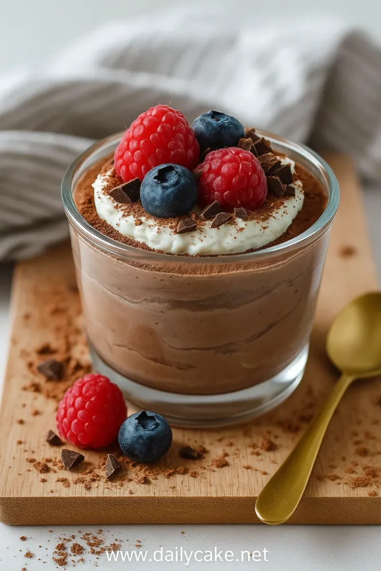 Cottage Cheese Chocolate Mousse: Creamy, Protein-Packed Dessert Done Right 9 cottage cheese chocolate mousse with berries