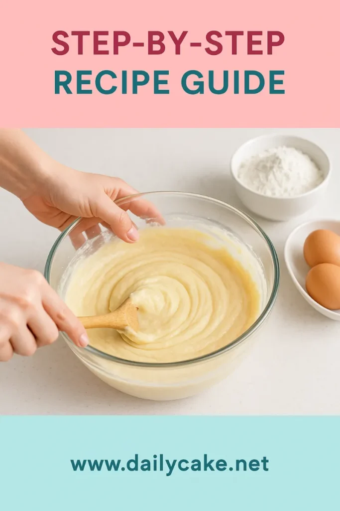 Rosemary's Bakery Whipped Cream Cake – The Classic Recipe You’ll Love 6 mixing whipped cream cake batter in glass bowl