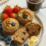 healthy muffins served with fruit