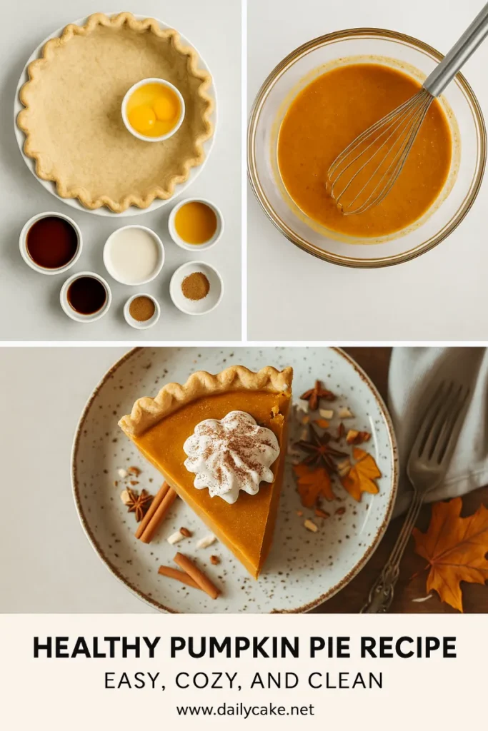 Healthy Pumpkin Pie Recipe: The Guilt-Free Holiday Classic You’ll Crave 6 Healthy pumpkin pie 3-step pin with final serving