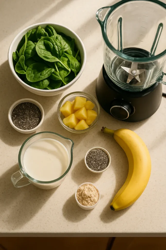 Weight Loss Smoothies: Easy, Delicious Recipes That Burn Fat Naturally 7 ingredients for a healthy weight loss smoothie with almond milk and spinach