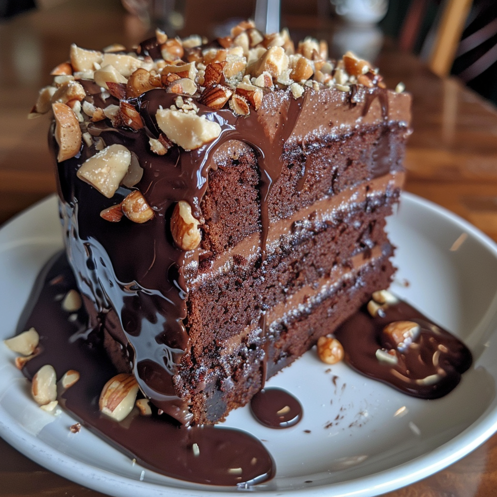 Chocolate Hazelnut Layer Cake Step How to make Chocolate Hazelnut Layer Cake — key cooking step