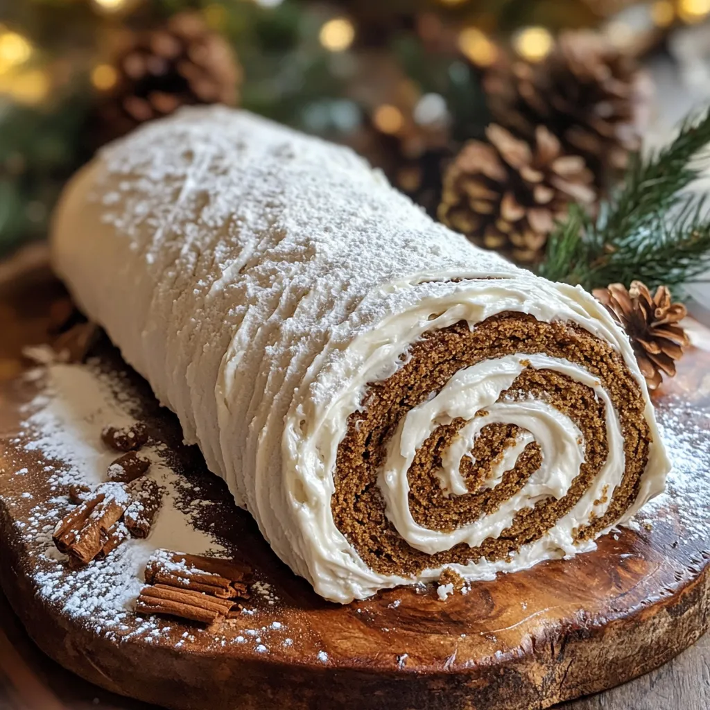 Gingerbread Yule Log with Creamy Frosting Step How to make Gingerbread Yule Log with Creamy Frosting — key cooking step