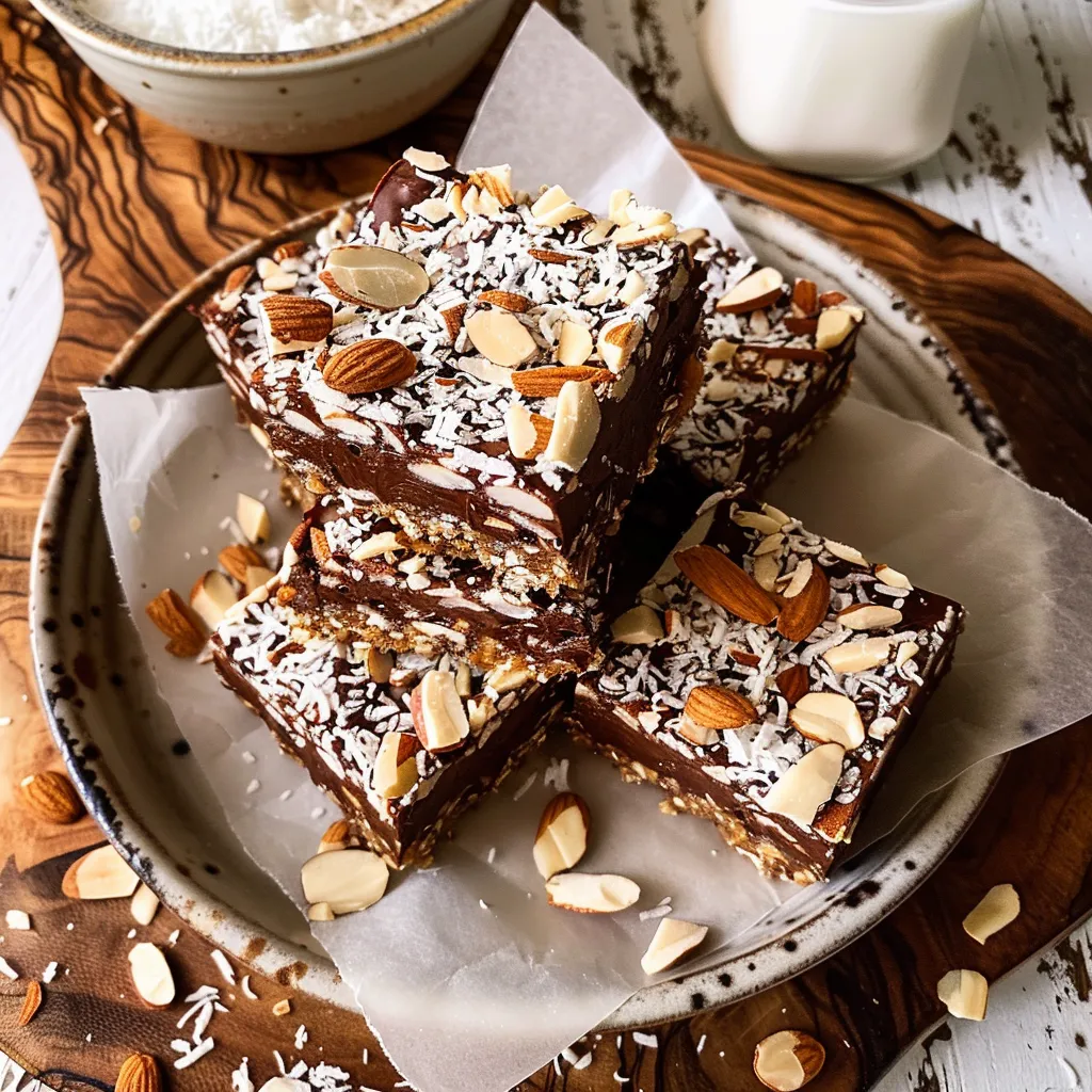 No-Bake Almond Joy Snack Bars Step How to make No-Bake Almond Joy Snack Bars — key cooking step