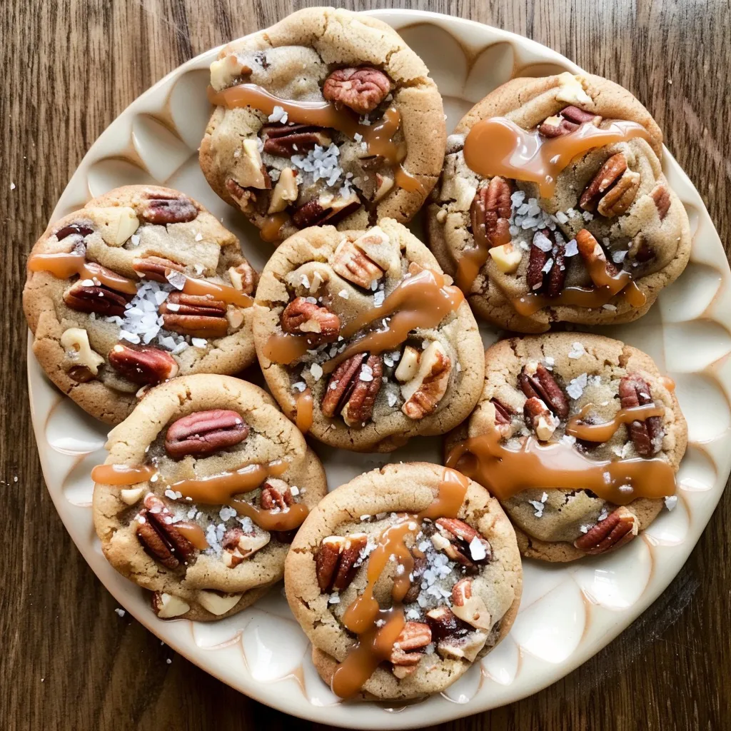 How to make Salted Caramel Pecan Cookies — key cooking step