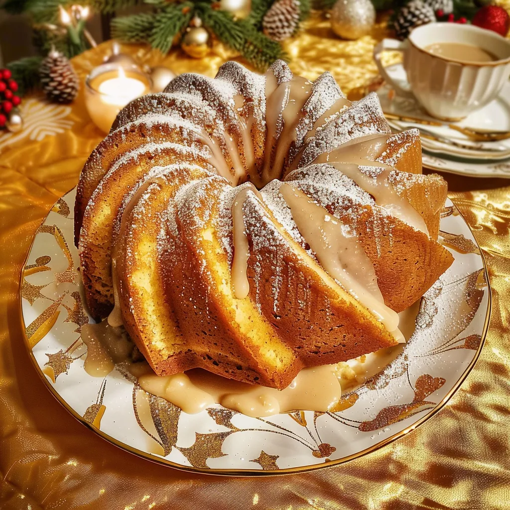How to make Spiced Eggnog Bundt Cake — key cooking step