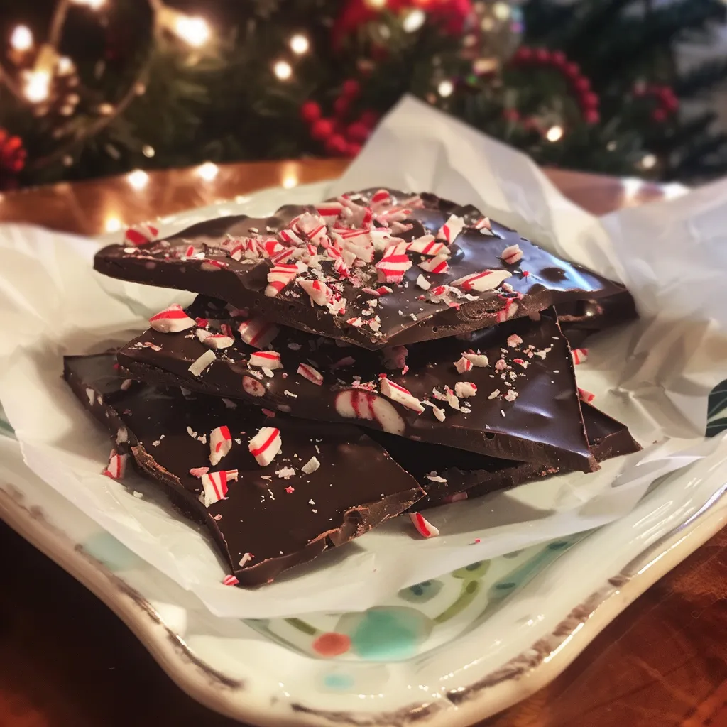 How to make Vegan Chocolate Peppermint Bark — key cooking step