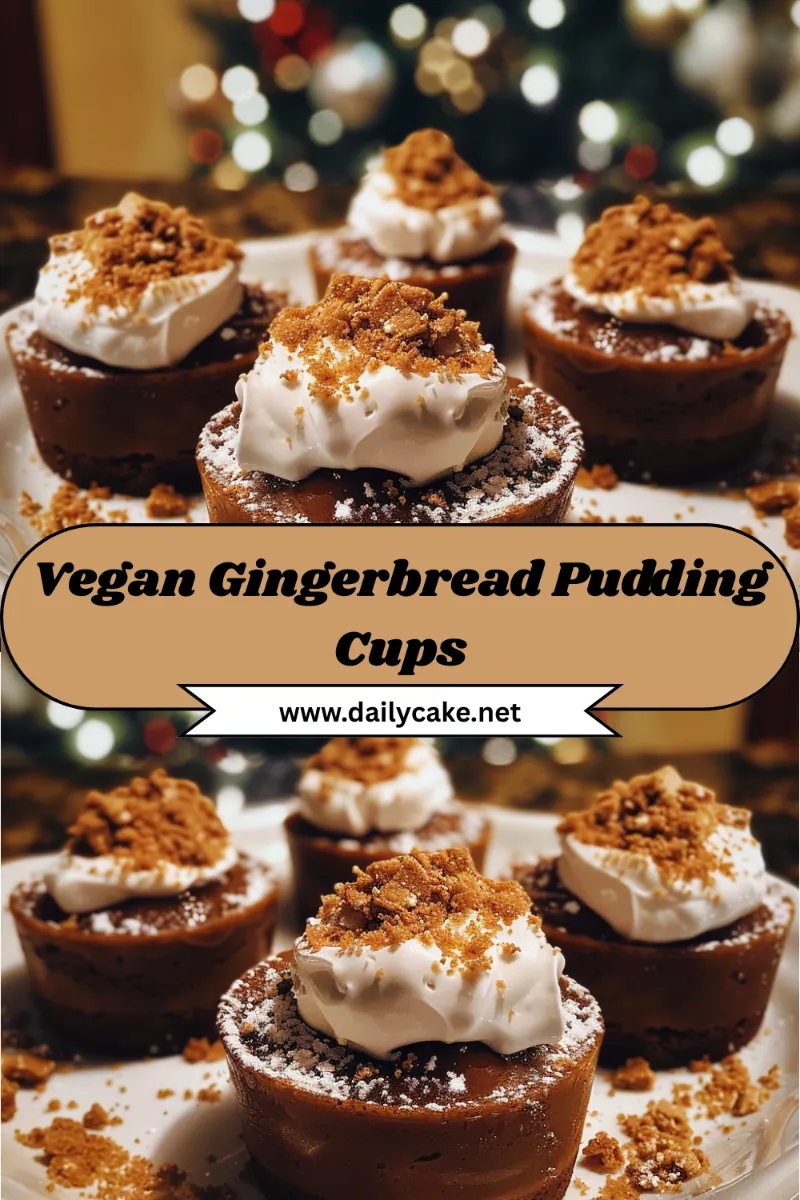 Vegan Gingerbread Pudding Cups 4 vegan gingerbread pudding cups pinterest